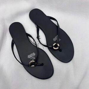 H&M Black Sandals with Gold Ring Detail